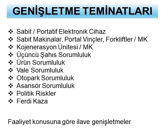 Yangın Sigortası Genişletme