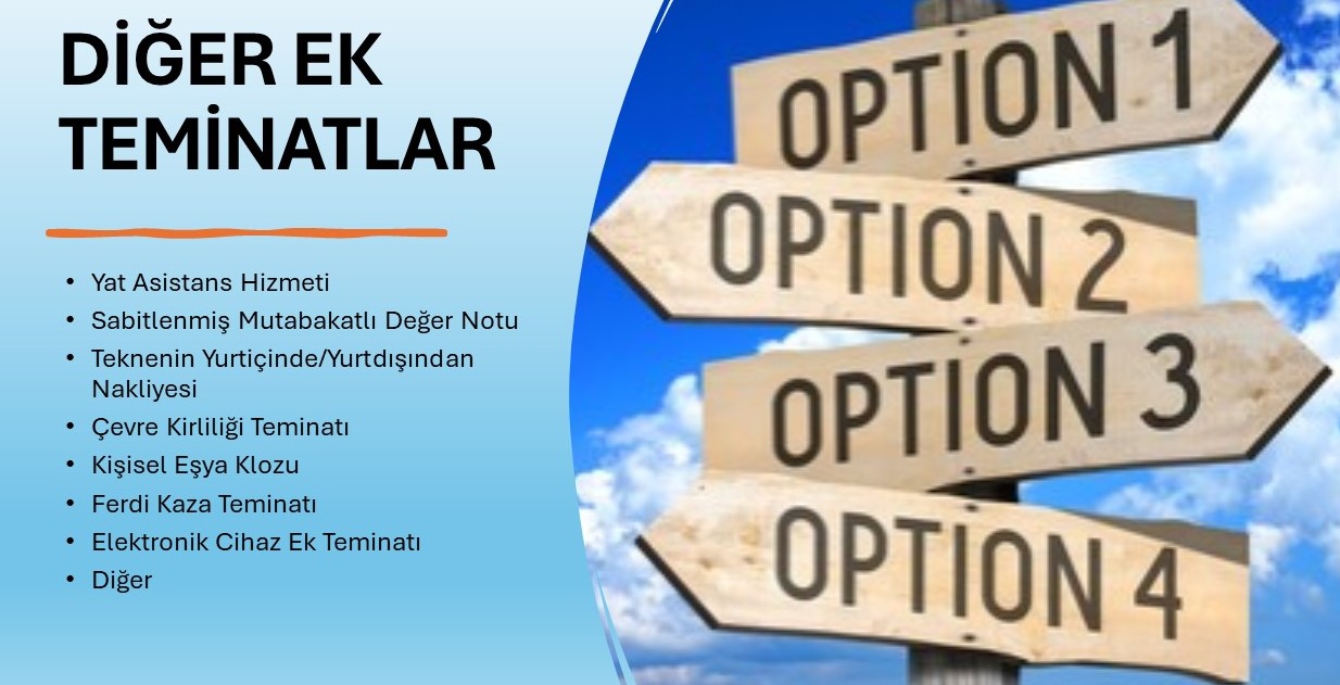 Gezinti Tekneleri ek teminatlar